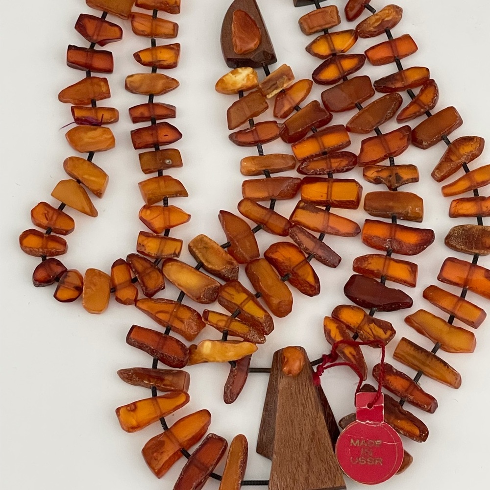 Vintage genuine Baltic amber necklace 1967